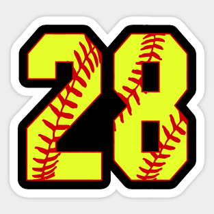 Fastpitch Softball Number 28 #28 Softball Shirt Jersey Uniform Favorite Player Biggest Fan Sticker